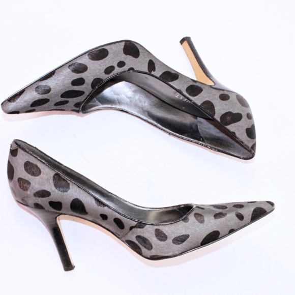 Nine West Black and Gray Cowhide Leopard Heels Size (5.5) - Picture 5 of 8